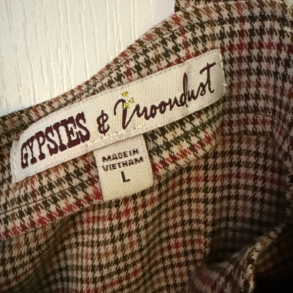 Gypsies & Moondust Brown Gingham Jumpsuit - Picture 9 of 9